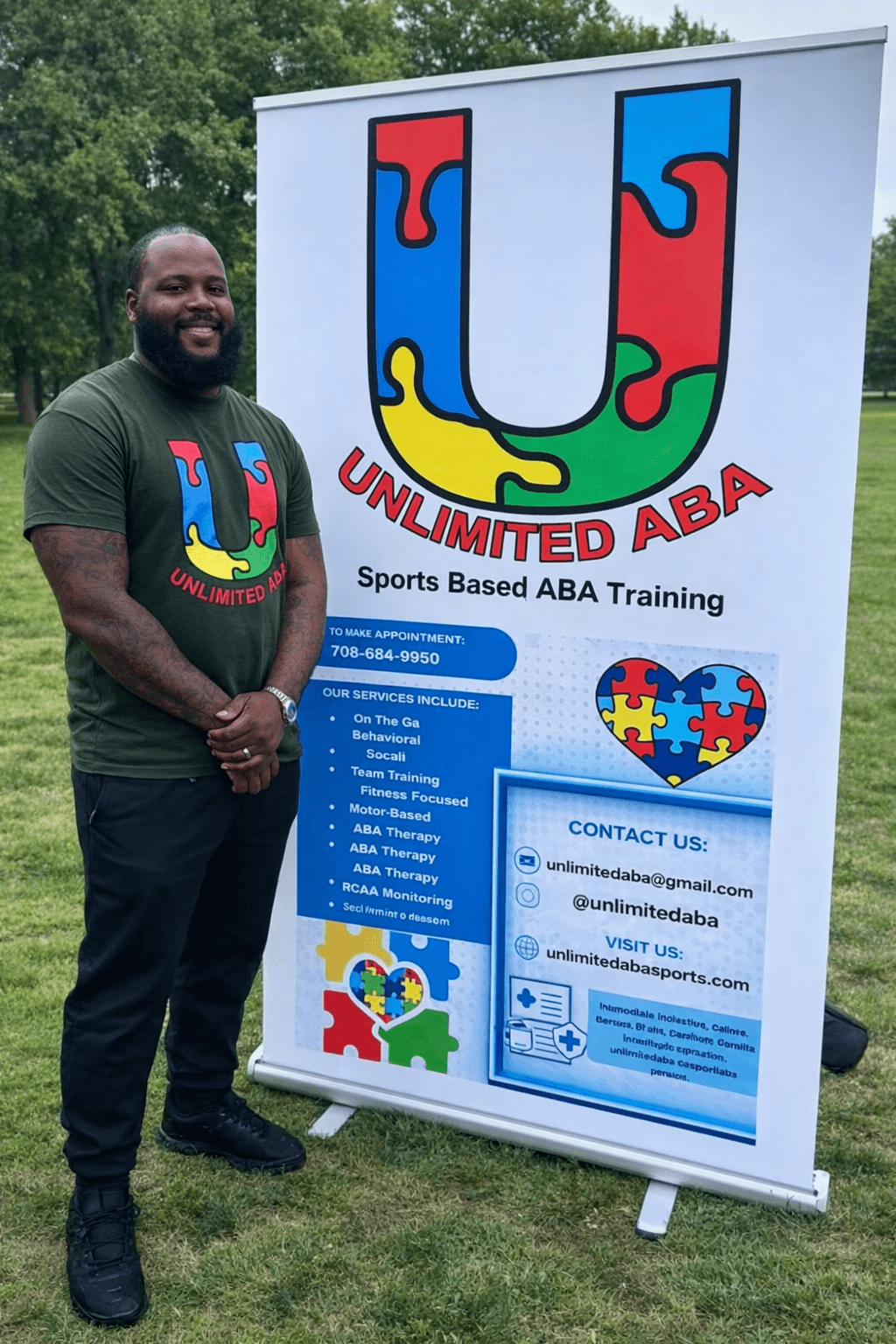Basim Hudeen, MS, BCBA — founder of Unlimited ABA Sports and former New York Giants player